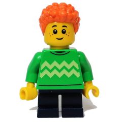 Minifigurka LEGO Boy, Green Sweater, Orange Hair