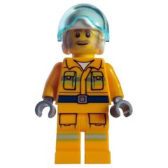Minifigurka LEGO Pilot, Bright Light Orange Fire Suit, White Helmet