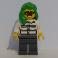 Minifigurka LEGO Criminal, Prison Shirt, Bright Green Hair