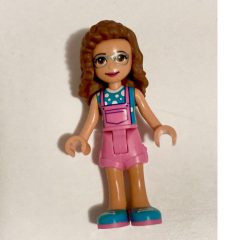 Minifigurka LEGO Olivia - Dark Turquoise Top, Dark Pink Overall
