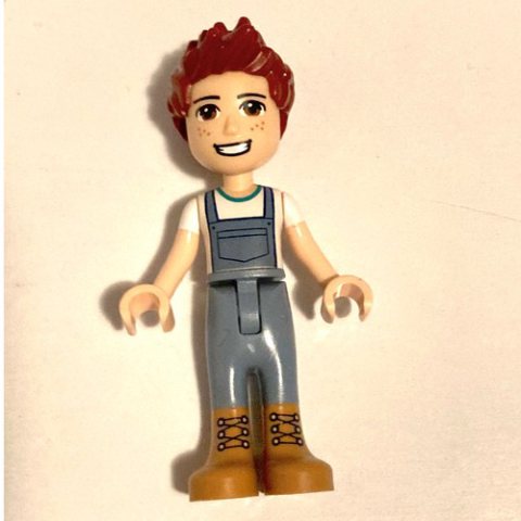 Minifigurka LEGO Daniel - White Shirt, Sand Blue Overall