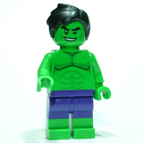 Minifigurka LEGO Hulk, Dark Purple Pants, Dual Molded Legs, Smirk