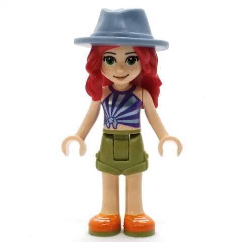 Minifigurka LEGO Mia - Dark Purple Top, Olive Green Skirt, Sand Blue Hat