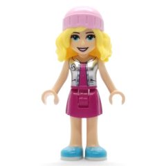 Minifigurka LEGO Stephanie - Silver Top, Magenta Skirt, Bright Pink Hat