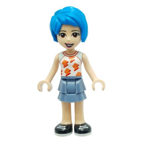 Minifigurka LEGO Evelyn - White Top, Sand Blue Skirt, Dark Azure Hair