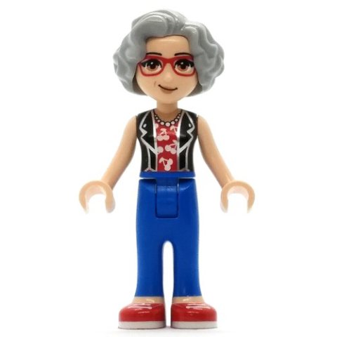 Minifigurka LEGO Dottie - Black Top, Blue Pants, Light Bluish Grey Hair