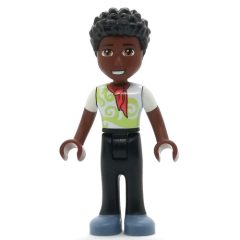 Minifigurka LEGO Trevor - White Shirt, Black Pants, Black Hair