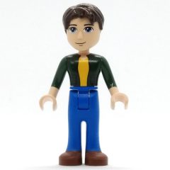 Minifigurka LEGO Joshua - Dark Green Shirt, Blue Pants, Dark Brown Hair