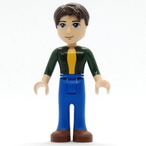 Minifigurka LEGO Joshua - Dark Green Shirt, Blue Pants, Dark Brown Hair