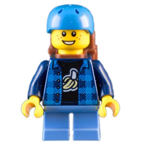 Minifigurka LEGO Kid - Dark Blue Torso, Medium Blue Legs, Dark Azure Helmet, Backpack
