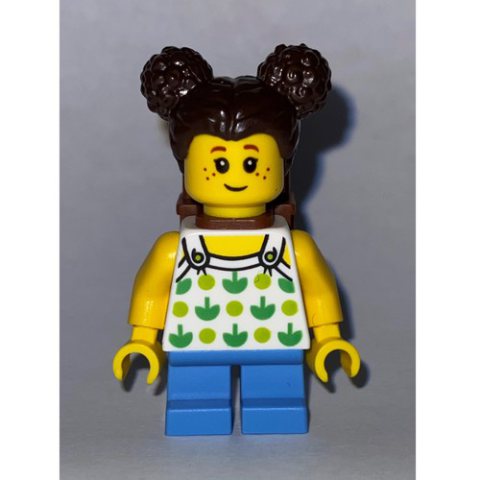 Minifigurka LEGO Kid - White Torso, Medium Blue Legs, Dark Brown Hair, Backpack
