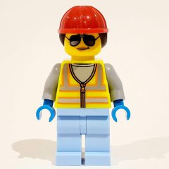 Minifigurka LEGO Woman, Vibrant Yellow Safety Vest, Red Hard Hat