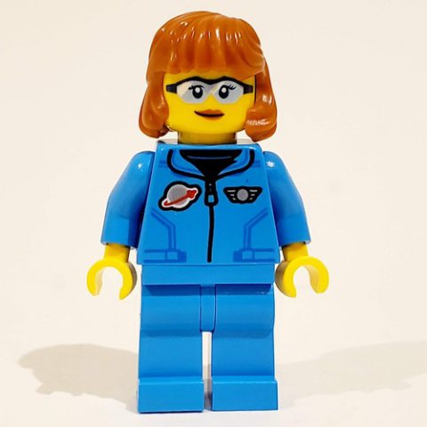 Minifigurka LEGO Woman, Dark Azure Tracksuit with Classic Space Logo