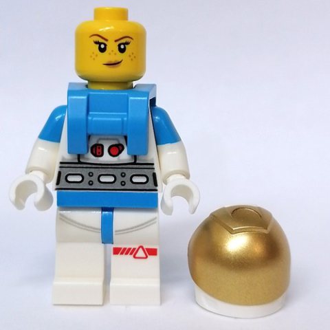 Minifigurka LEGO Astronaut, Female, White Suit, Gold Visor, Closed Mouth