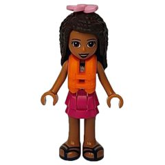 Minifigurka LEGO Andrea - Dark Blue Top, Magenta Skirt, Live Jacket
