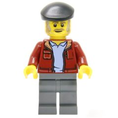 Minifigurka LEGO Dark Red Torso, Dark Bluish Gray Legs, Black Cap