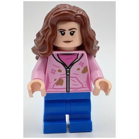 Minifigurka LEGO Hermione Granger, Bright Pink Hoodie over Dark Pink Shirt, Medium Legs, Smirk / Angry