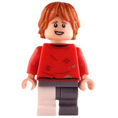 Minifigurka LEGO Ron Weasley, Red Sweater Dirty, Odd Medium Legs