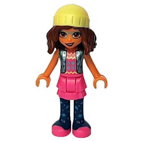 Minifigurka LEGO Olivia - Metallic Blue Jacket, Dark Pink Skirt, Bright Light Yellow Cap