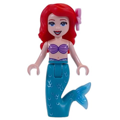 Minifigurka LEGO Ariel - Mermaid Form, Dark Turquoise Tail, Bright Pink Flower