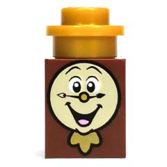 Minifigurka LEGO Cogsworth, Micro, Round Plate Top