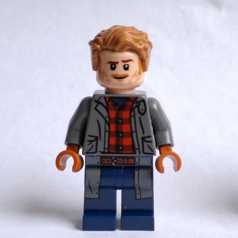 Minifigurka LEGO Owen Grady, Dark Bluish Gray Jacket Shirt