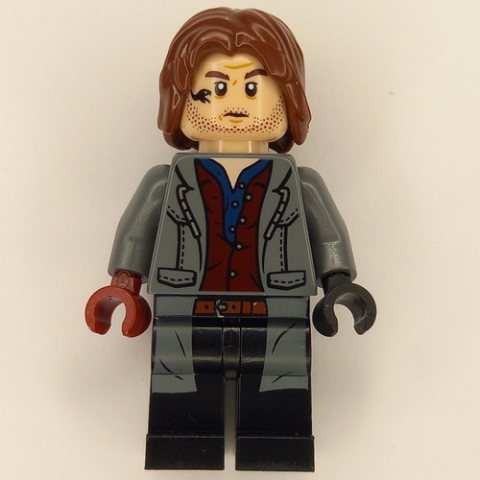 Minifigurka LEGO Rainn DeLaCourt - Dark Bluish Gray Jacket, Red Shirt