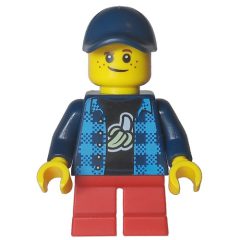 Minifigurka LEGO Kid - Dark Blue Torso, Red Legs, Dark Blue Cap