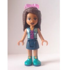 Minifigurka LEGO Andrea - Silver Jacket, Dark Blue Skirt, Sunglasses