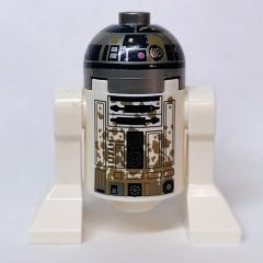 Minifigurka LEGO Astromech Droid, R2-D2, Flat Silver Dome, Mud Stains, Dual Sided Printed Body