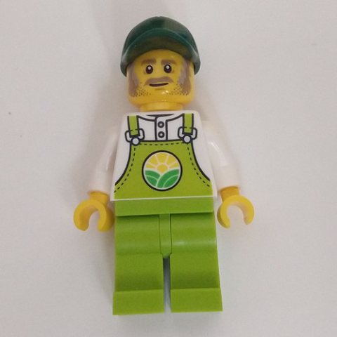Minifigurka LEGO Horace, Lime Overalls