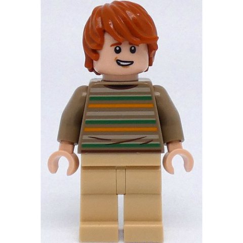 Minifigurka LEGO Ron Weasley, Dark Tan Sweater with Green and Orange Stripes