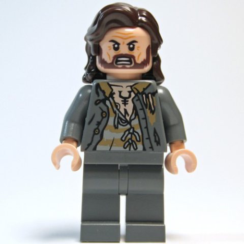 Minifigurka LEGO Sirius Black, Dark Bluish Gray Prison Outfit with Long Jacket, Plain Legs