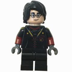 Minifigurka LEGO Harry Potter, Tournament Uniform Black and Dark Red with Printed Arms, Medium Legs