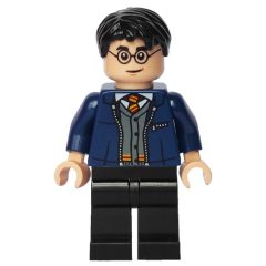 Minifigurka LEGO Harry Potter, Open Dark Blue Jacket over Gryffindor Sweater