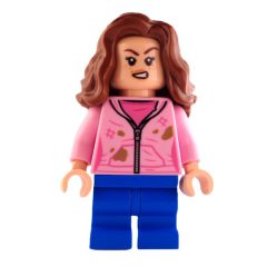 Minifigurka LEGO Hermione Granger, Bright Pink Hoodie over Dark Pink Shirt, Medium Legs, Angry