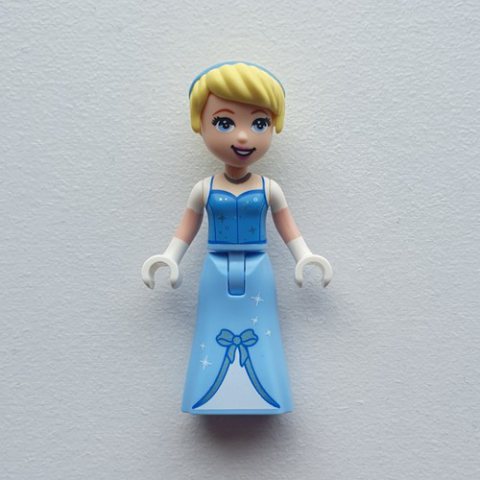 Minifigurka LEGO Cinderella - Bright Light Blue Dress, White Under-Dress, White Hands