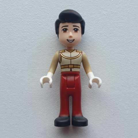 Minifigurka LEGO Prince Charming - Tan Shirt, Dark Red Trousers, Smooth Hair