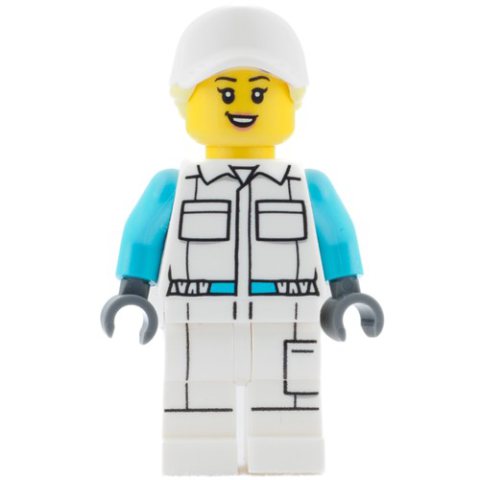 Minifigurka LEGO Woman, White Jumpsuit and Cap