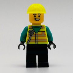 Minifigurka LEGO Man, Vibrant Yellow Safety Vest and Helmet