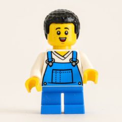 Minifigurka LEGO Boy, Blue Overalls, Black Hair