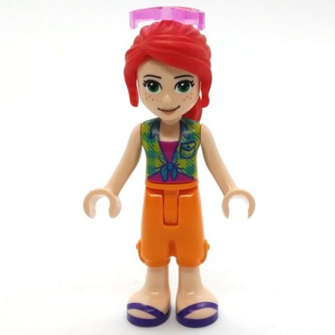 Minifigurka LEGO Mia - Green Shirt, Orange Pants, Sunglasses
