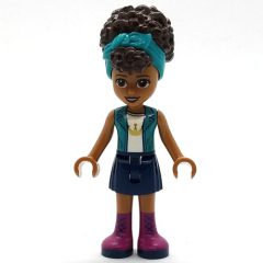 Minifigurka LEGO Andrea - Dark Turquoise Jacket, Dark Blue Skirt, Dark Turquoise Ribbon