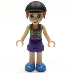 Minifigurka LEGO Mia - Lime Top, Dark Purple Skirt, Riding Cap