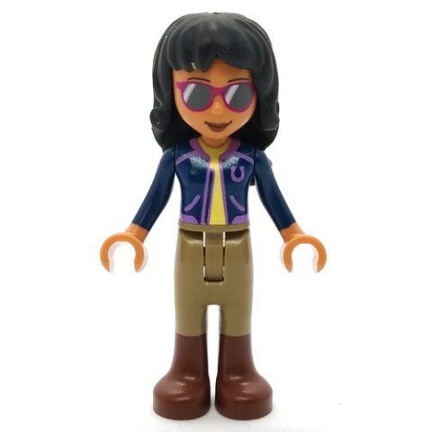 Minifigurka LEGO Savannah - Dark Blue Jacket, Dark Tan Pants, Black Hair