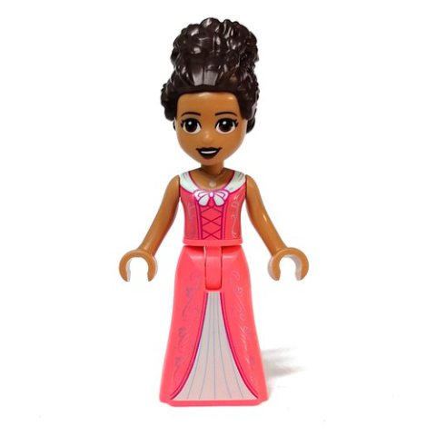 Minifigurka LEGO Andrea - Coral Dress, Dark Brown Hair