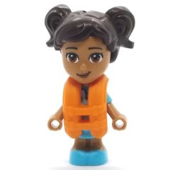 Minifigurka LEGO Maya - Medium Azure Dress, Dark Brown Hair, Lifejacket