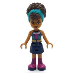 Minifigurka LEGO Andrea - Dark Turquoise Top, Dark Blue Skirt, Dark Turquoise Ribbon
