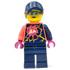 Minifigurka LEGO Coral Torso, Dark Blue Legs, Dark Blue Cap, Dark Orange Hair