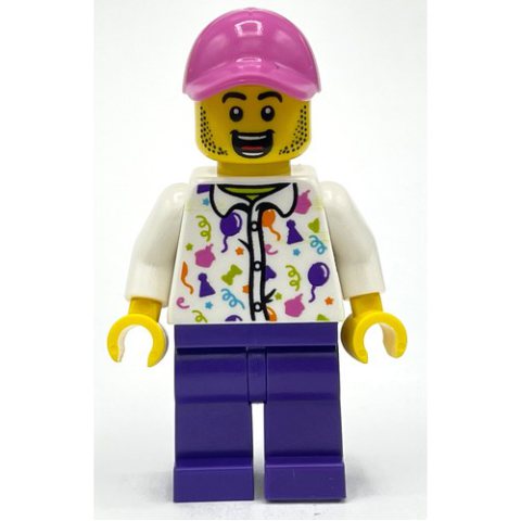 Minifigurka LEGO White Torso, Dark Purple Legs, Dark Pink Cap